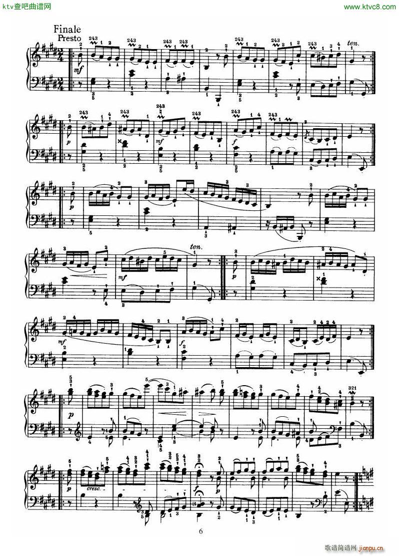Haydn Piano Sonata No 31 In E6