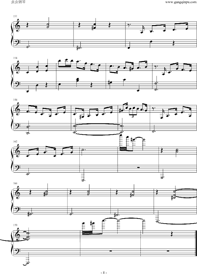 我的快乐-[命中注定我�勰�]插曲-钢琴谱(钢琴曲)-锦绣二重唱8