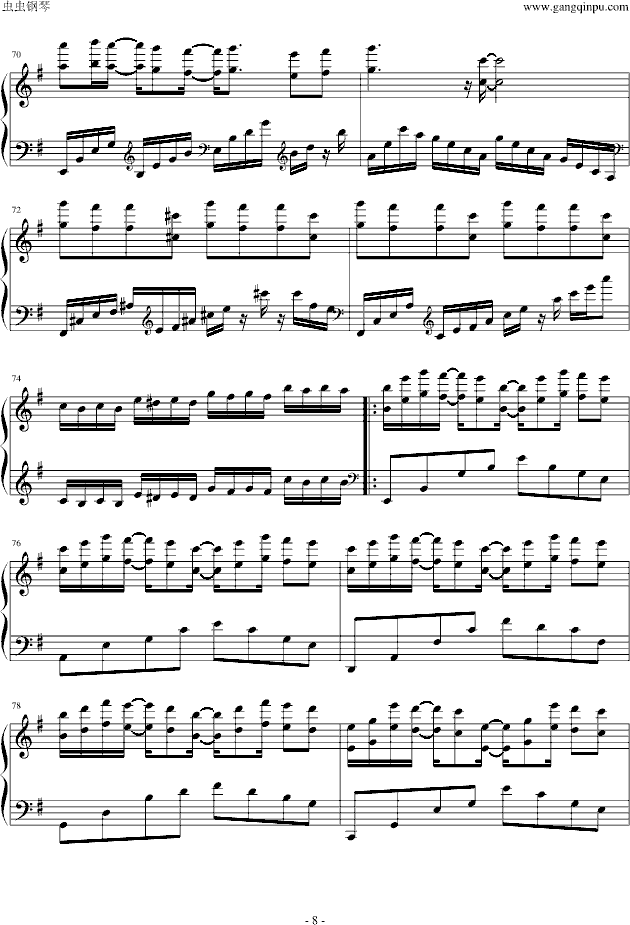 bebu silvette‘s piano （爱情公寓2）-钢琴谱(钢琴曲)-影视8
