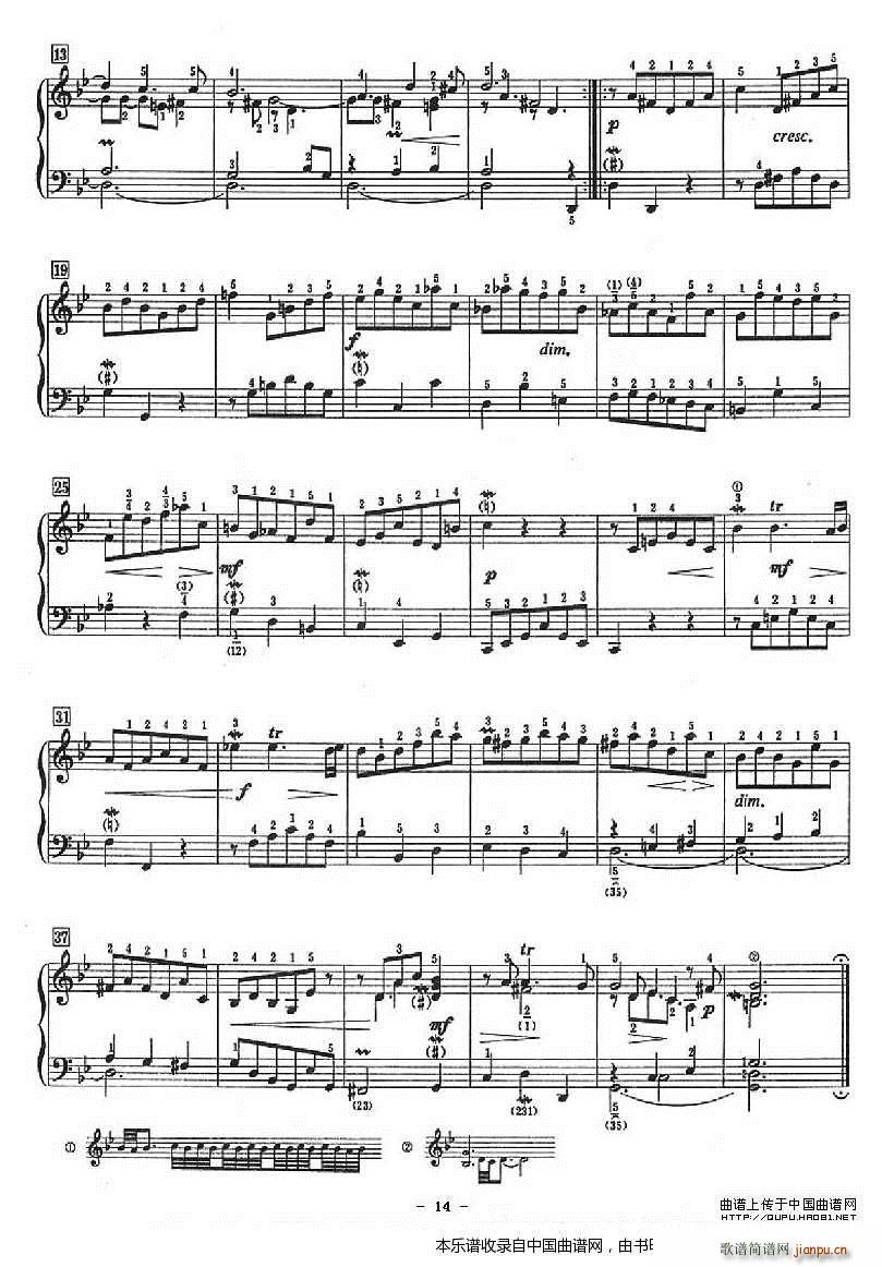十二首小前奏曲（为初学者而作的练习曲）14