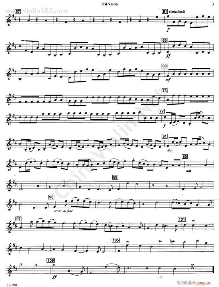 卡农 CANON IN D 3 小提琴_PACHELBEL6