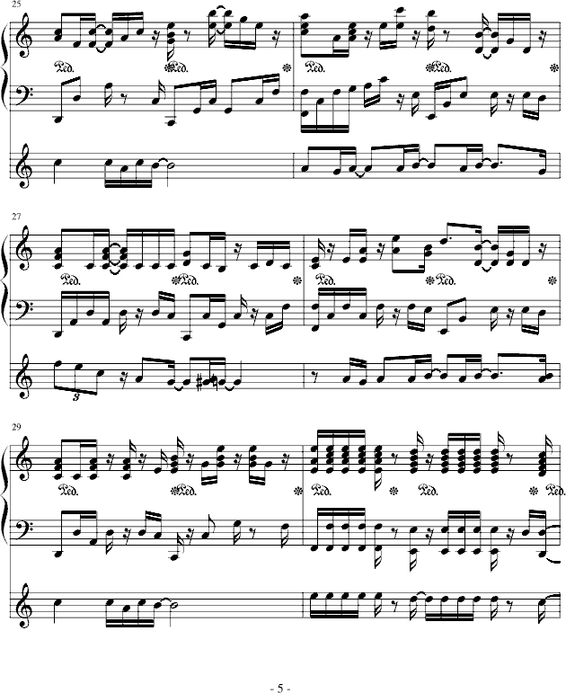 Loving you-(伍思凯钢琴伴奏版)-钢琴谱(钢琴曲)-张靓颖5