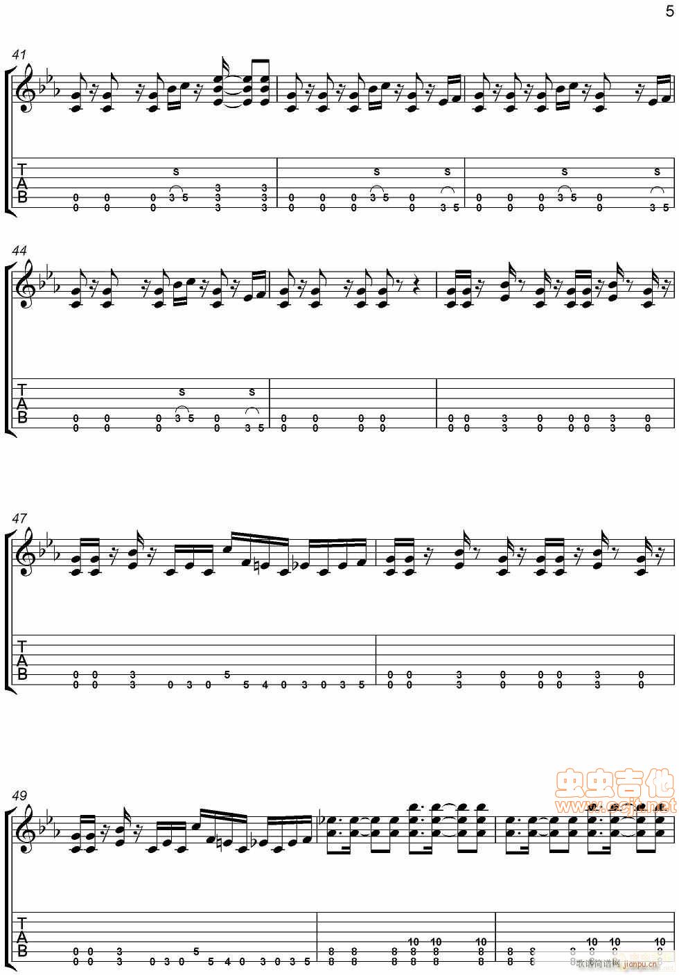 说传记谱-分享-Nickelback-because of you -节奏吉他谱_nickelback5