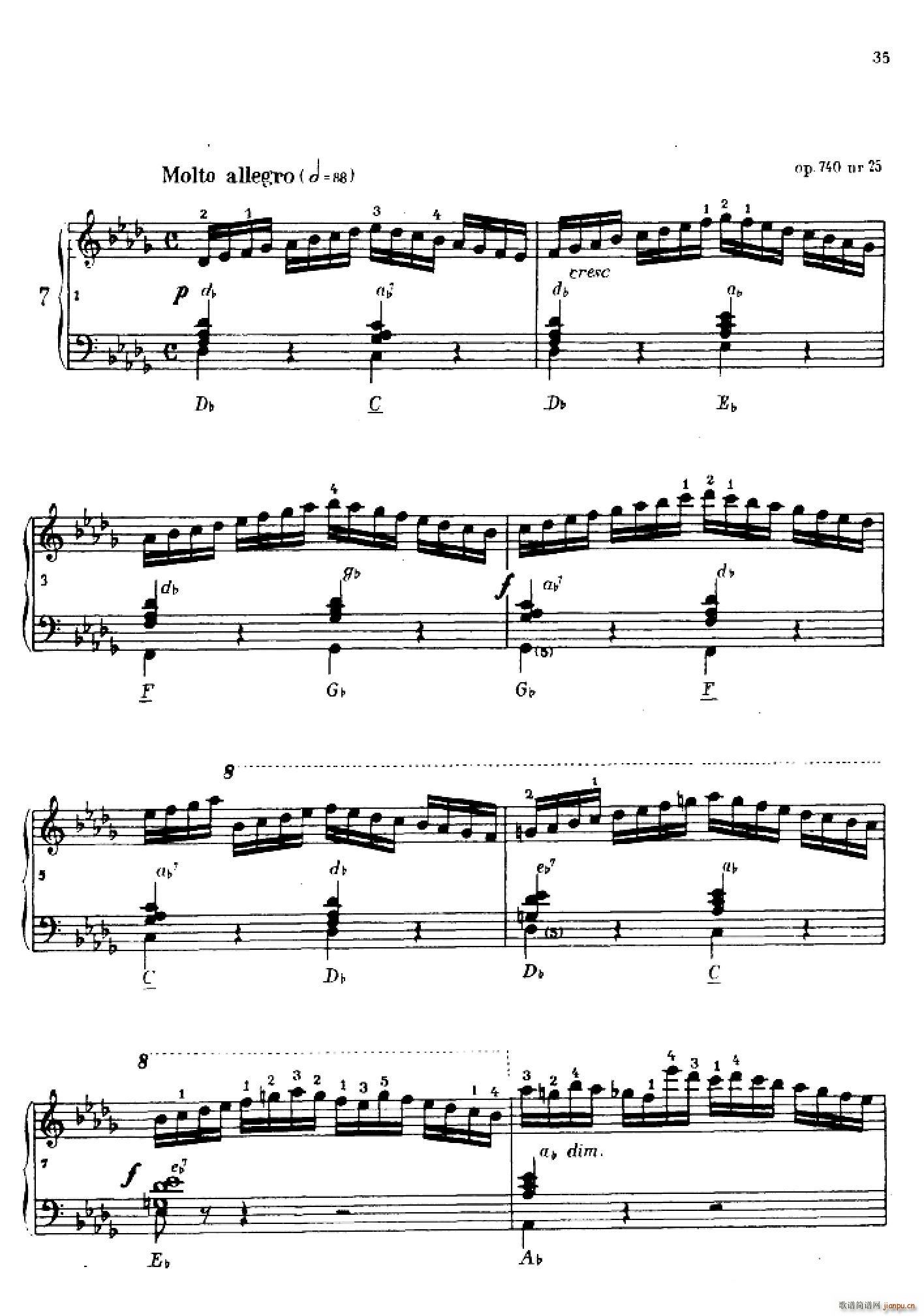 《车尔尼手风琴练习曲集》第Ⅳ册（第7首）1