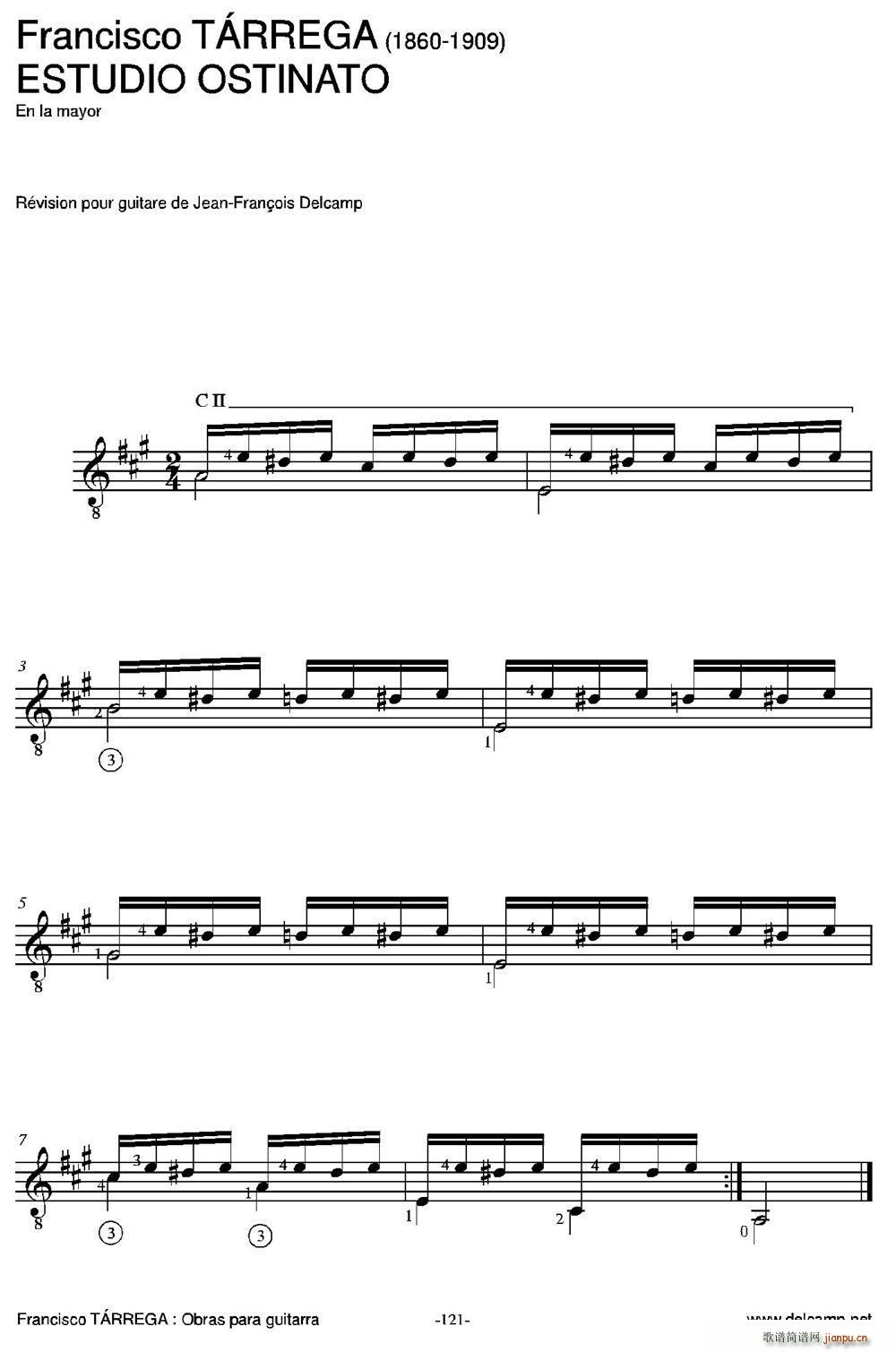 ESTUDIO OSTINATO(En la mayor)（古典吉他）1