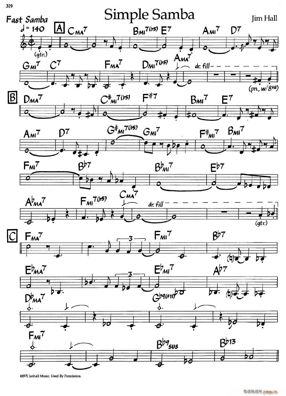 Simple Samba（爵士钢琴曲）1