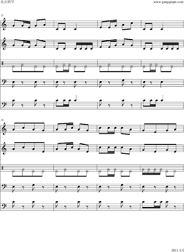 杨柳青调―鼓-钢琴谱(钢琴曲)-中国名曲4