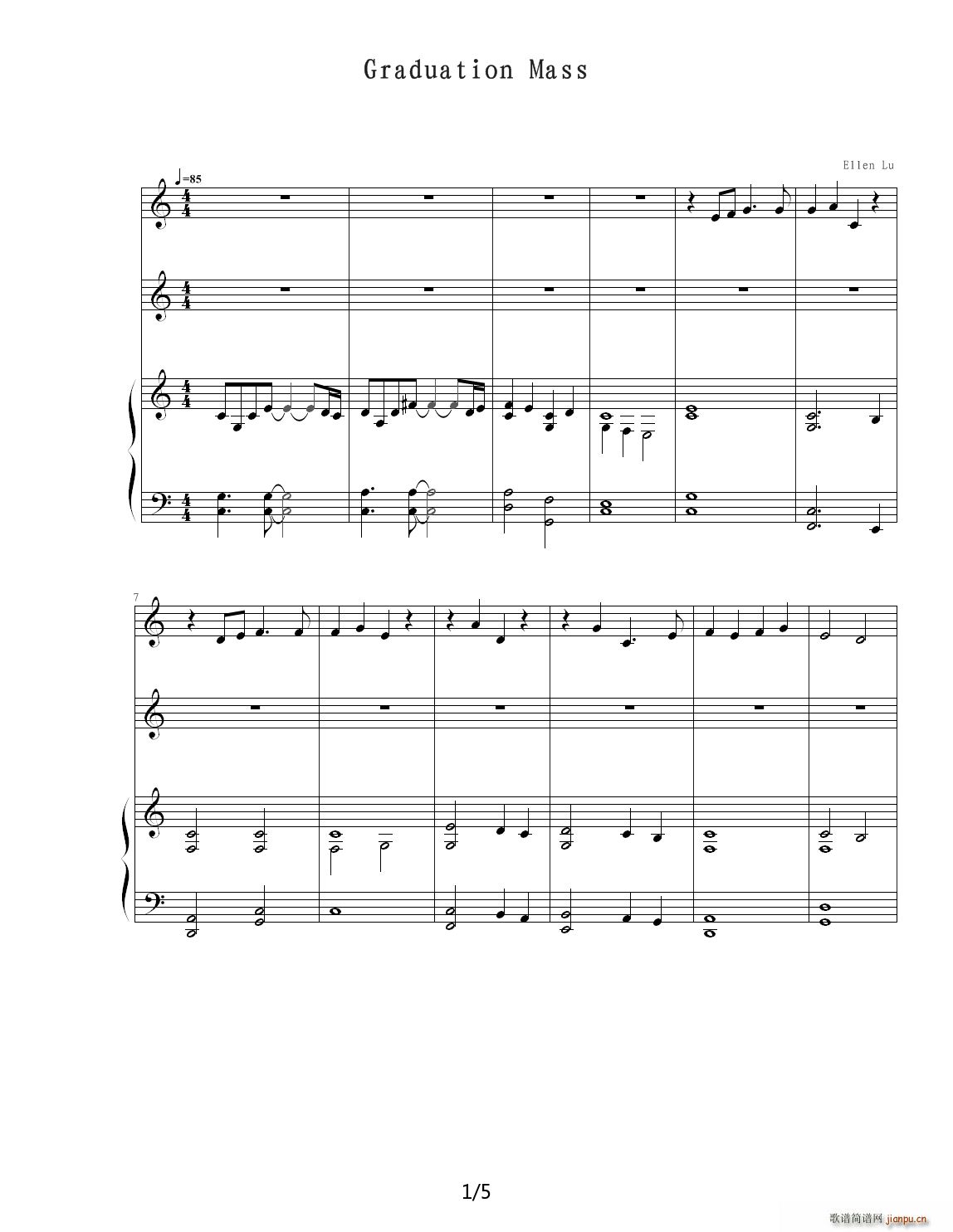 a song for Graduation Mass（draft） C调1