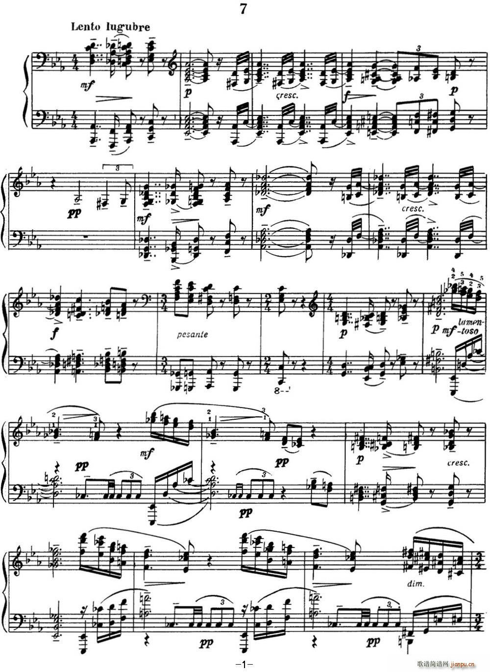 拉赫玛尼诺夫 音画练习曲15或16 Etudes tableaux Op 39 No 71