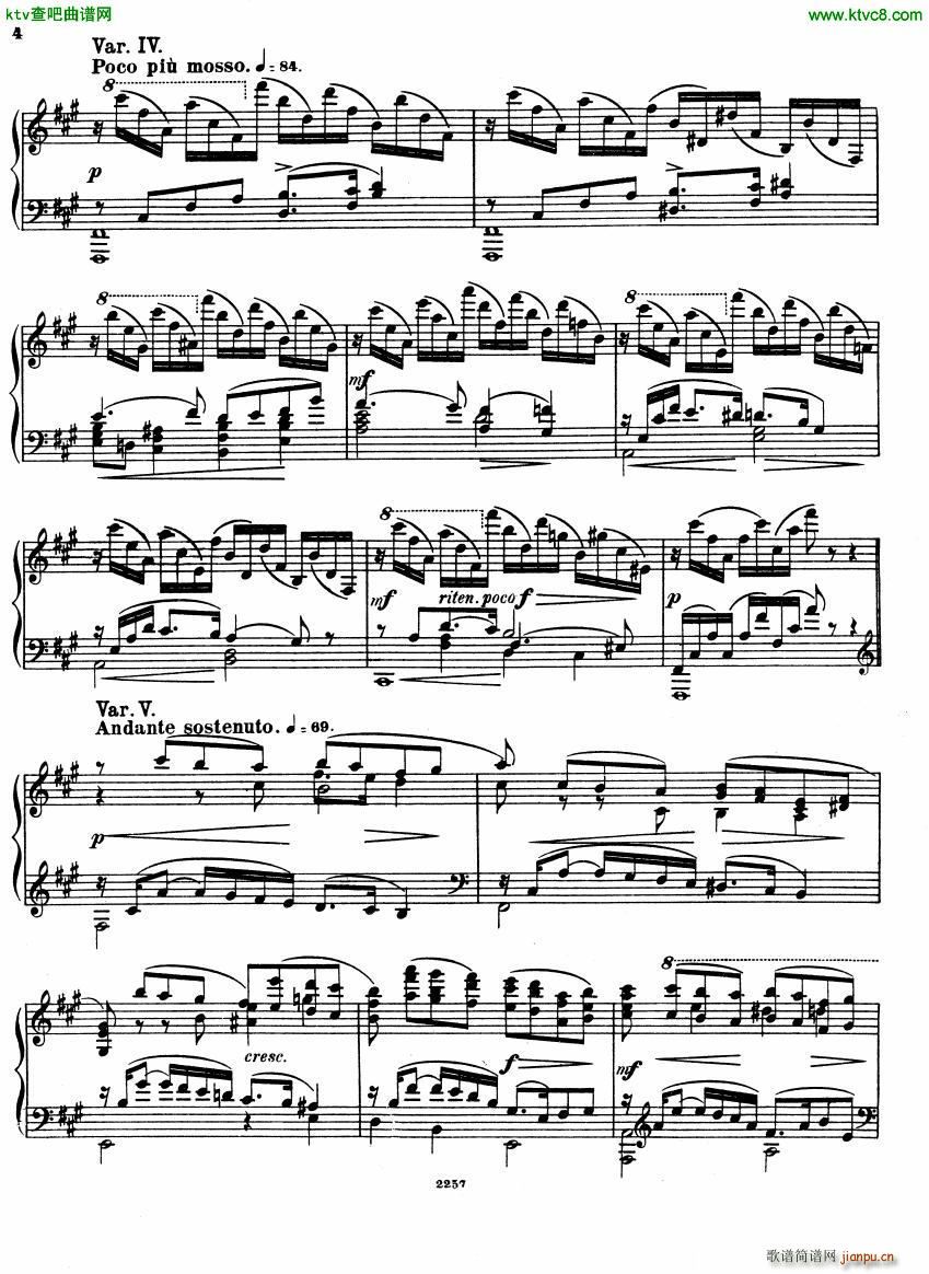 Glazunov Theme et Variations Op 724
