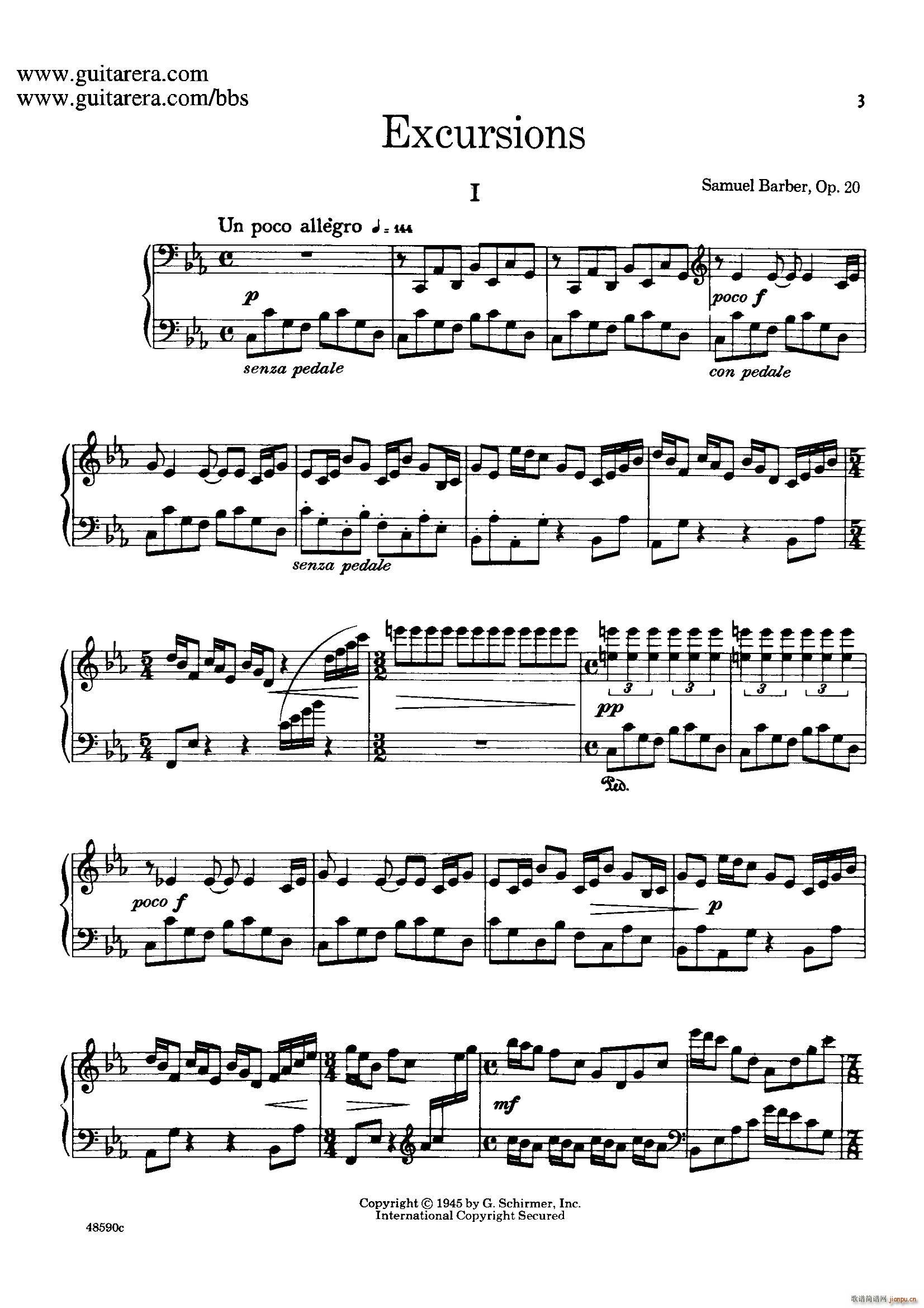 Four Excursions Op 20(旅行 1)1