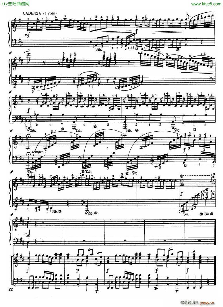 Haydn Piano Concerto in D Major 2pf20