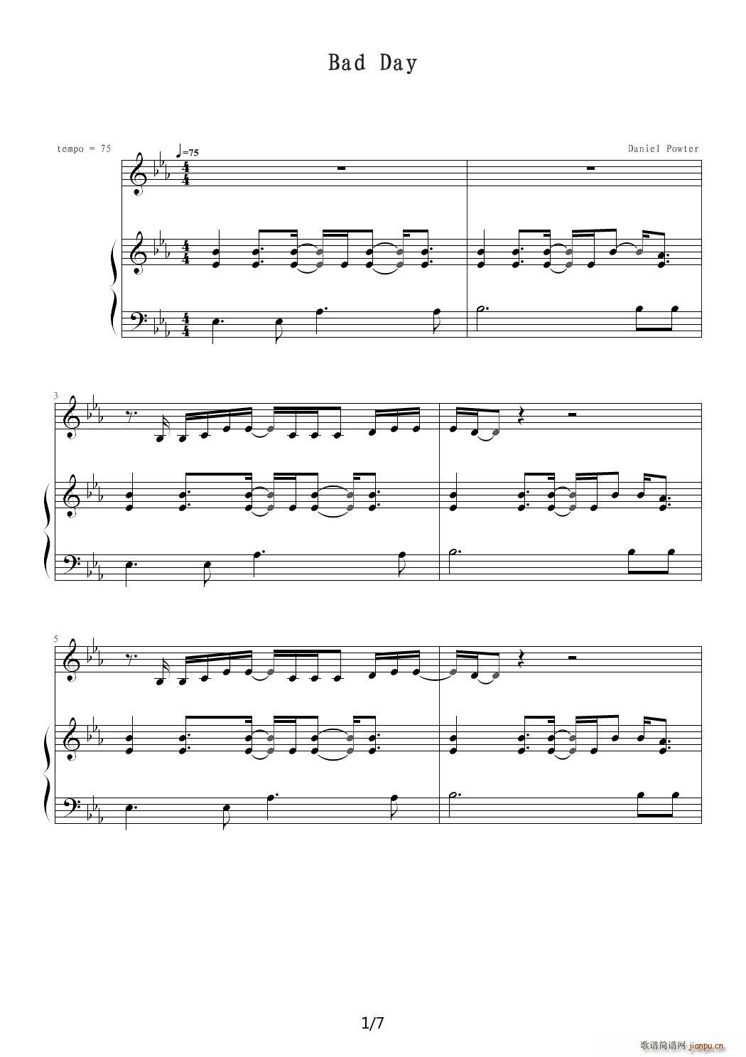 某人要的daniel powter - bad day1
