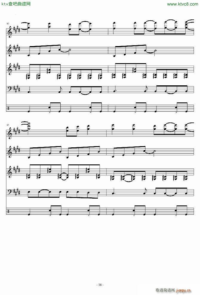 阳光宅男 乐队版 乐队谱_周杰伦18