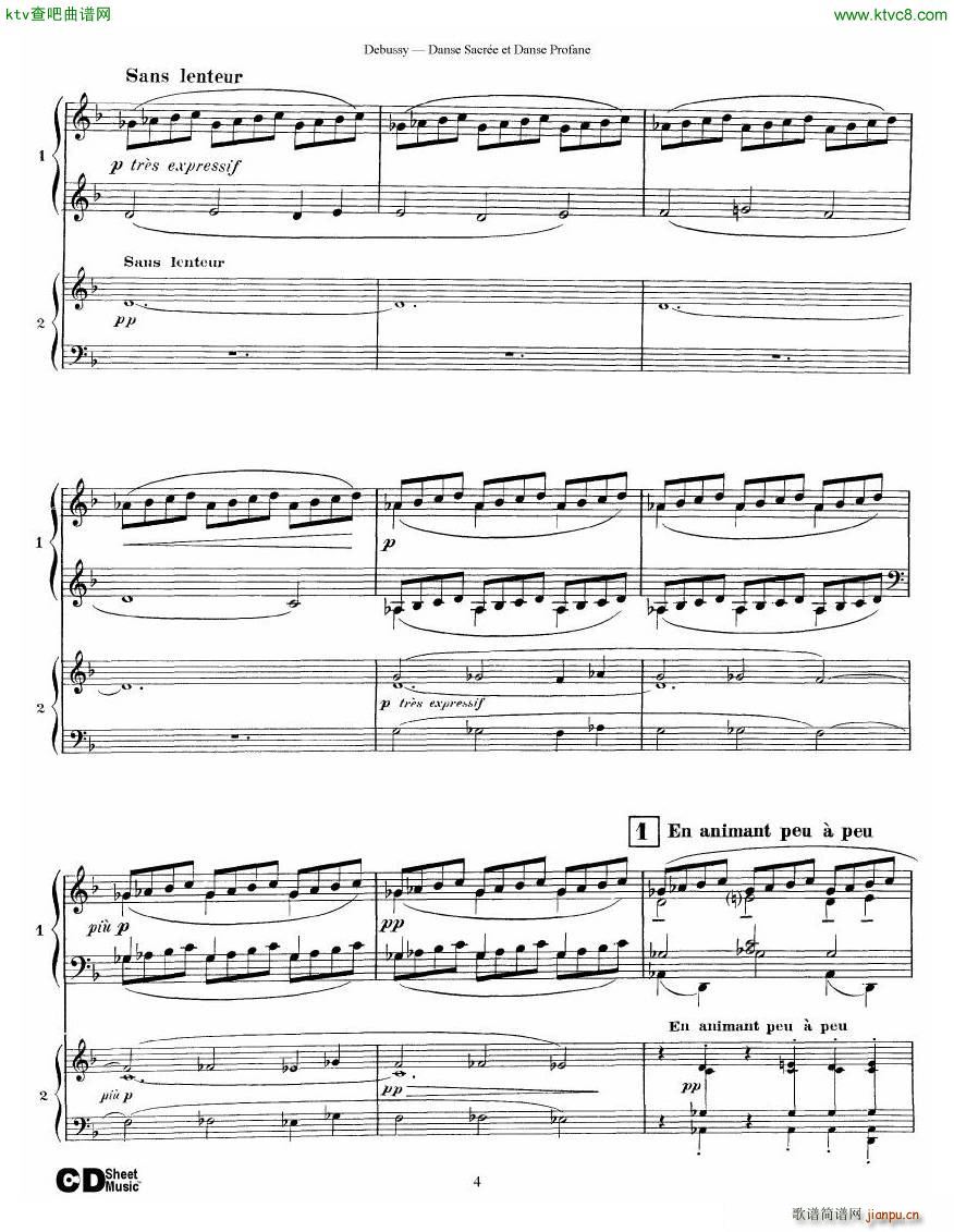 Debussy Danse Sacrée et Danse Profane 2 Piano s4