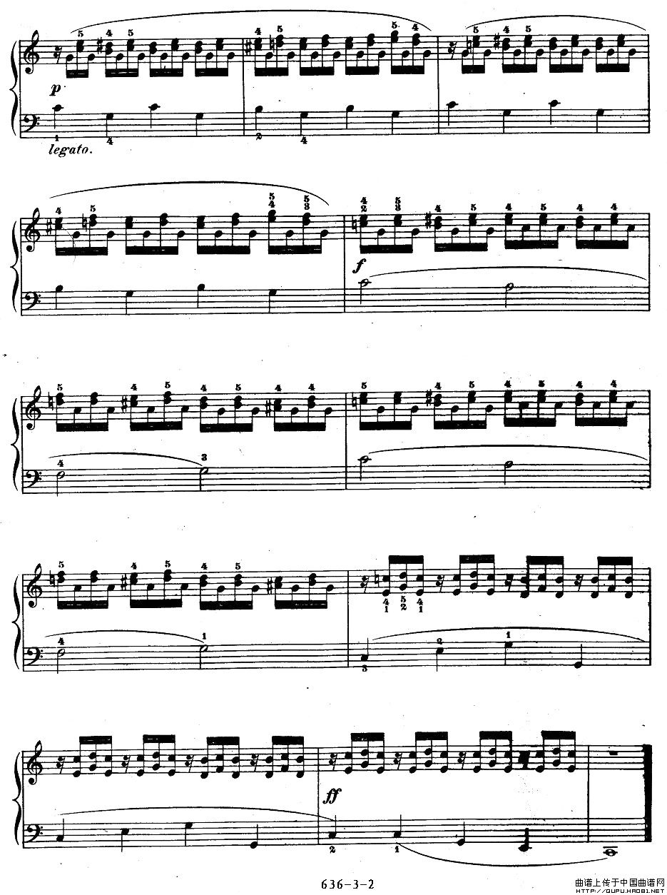 《车尔尼钢琴手指灵巧初步练习曲》OP.636-32