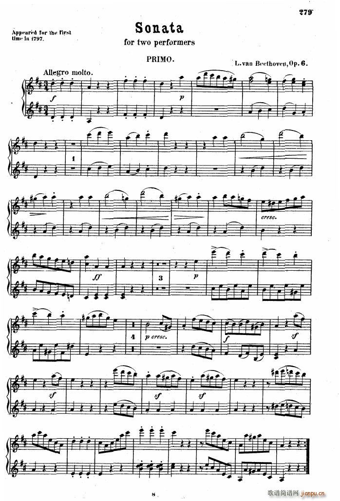 Beethoven op 6 Sonata 2 pno2