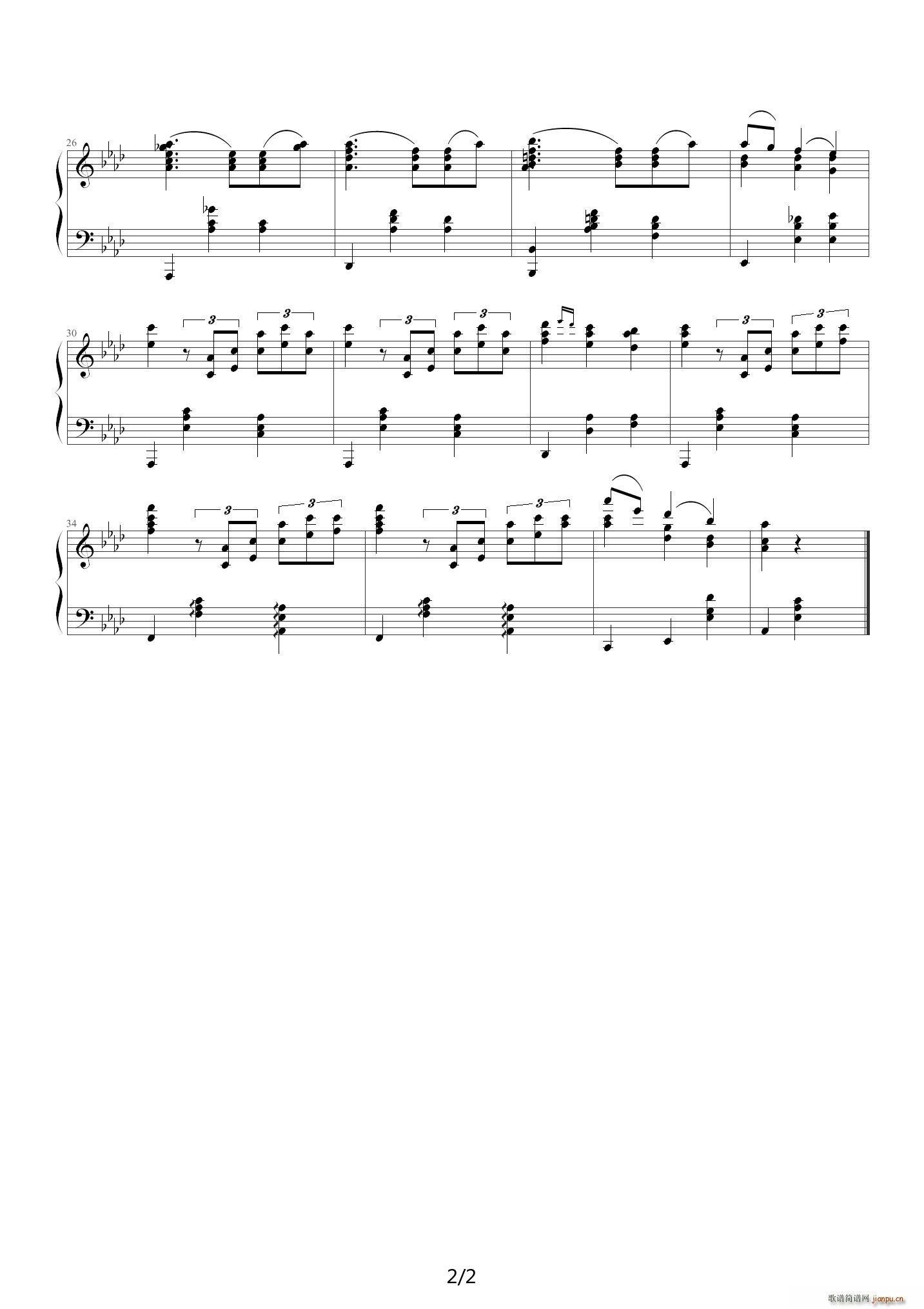 勃拉姆斯圆舞曲OP39-15 降A调2