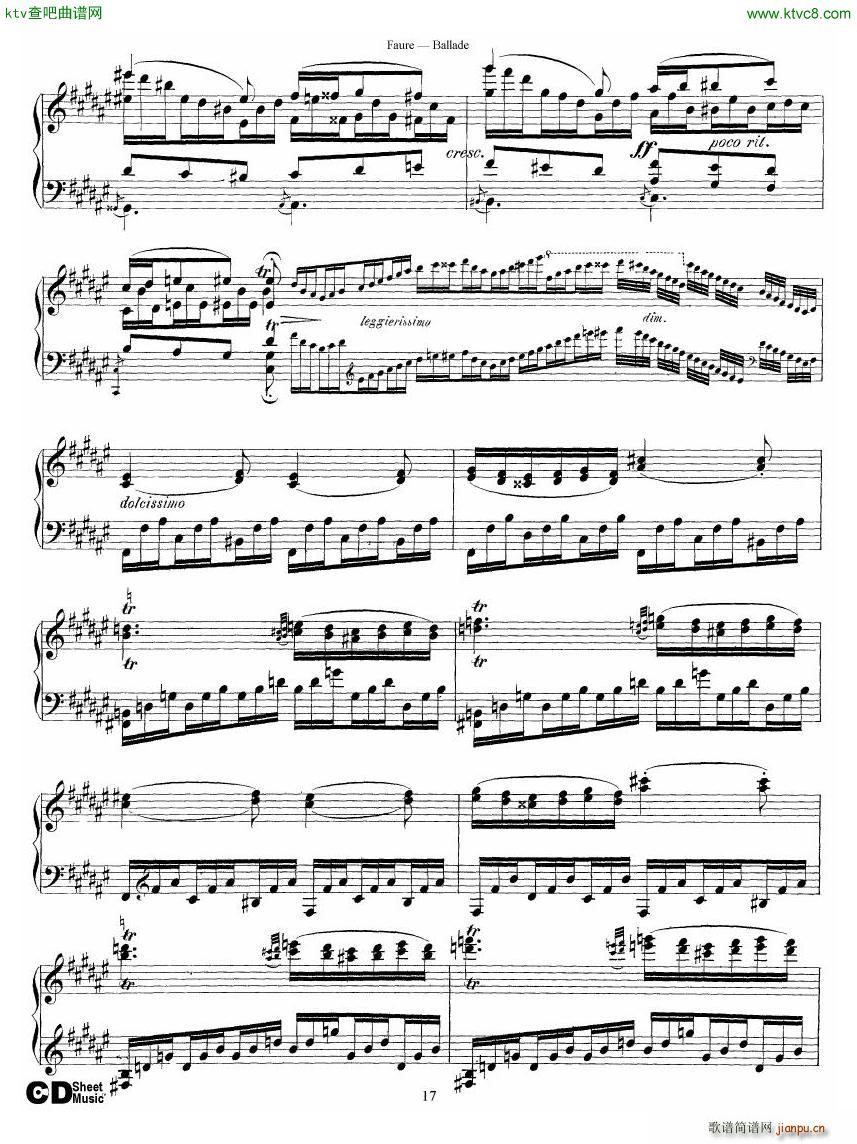 Faure Ballade Op 1917