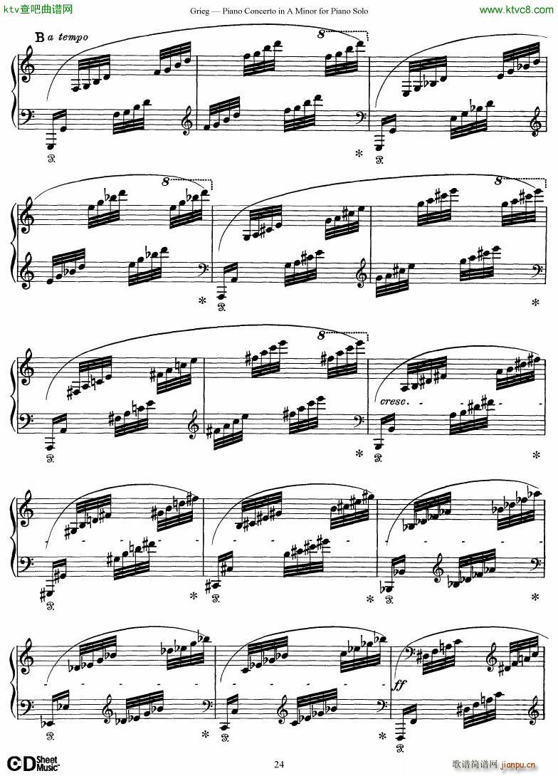 Piano Concerto in A minor Op 16 1868 rev 1907 piano solo arr24