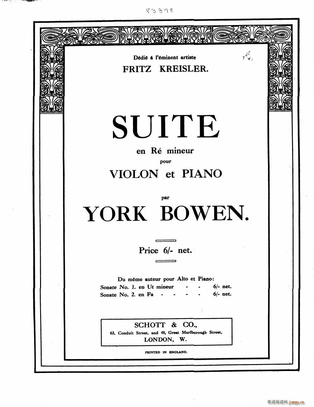 Bowen Suite for violin and piano violin part1