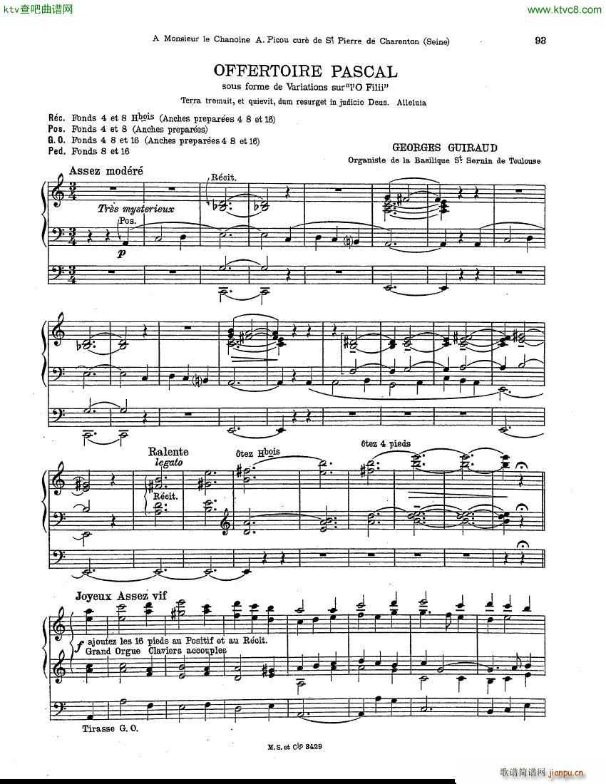 Guiraud Georges Offertoire Pascal organ1