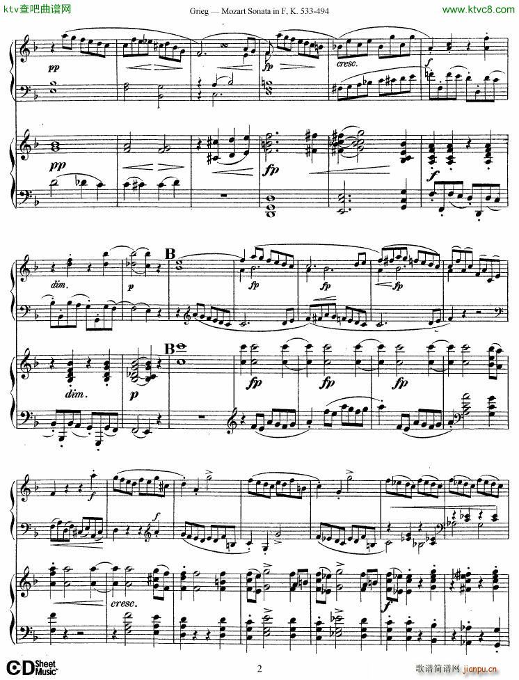 Grieg Sonata K 533 Mozart 2nd Piano Grieg2