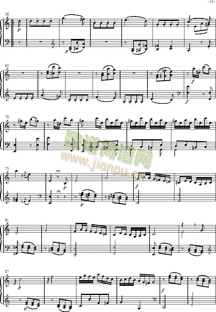 奏鸣曲 Sonatas K279 Mvt.33