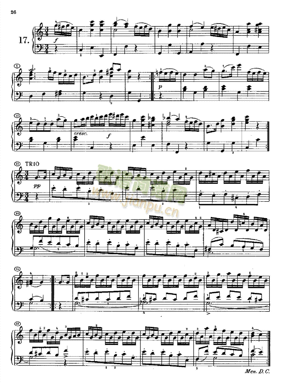 20首小步舞曲(1813年创作) 键盘类 钢琴17