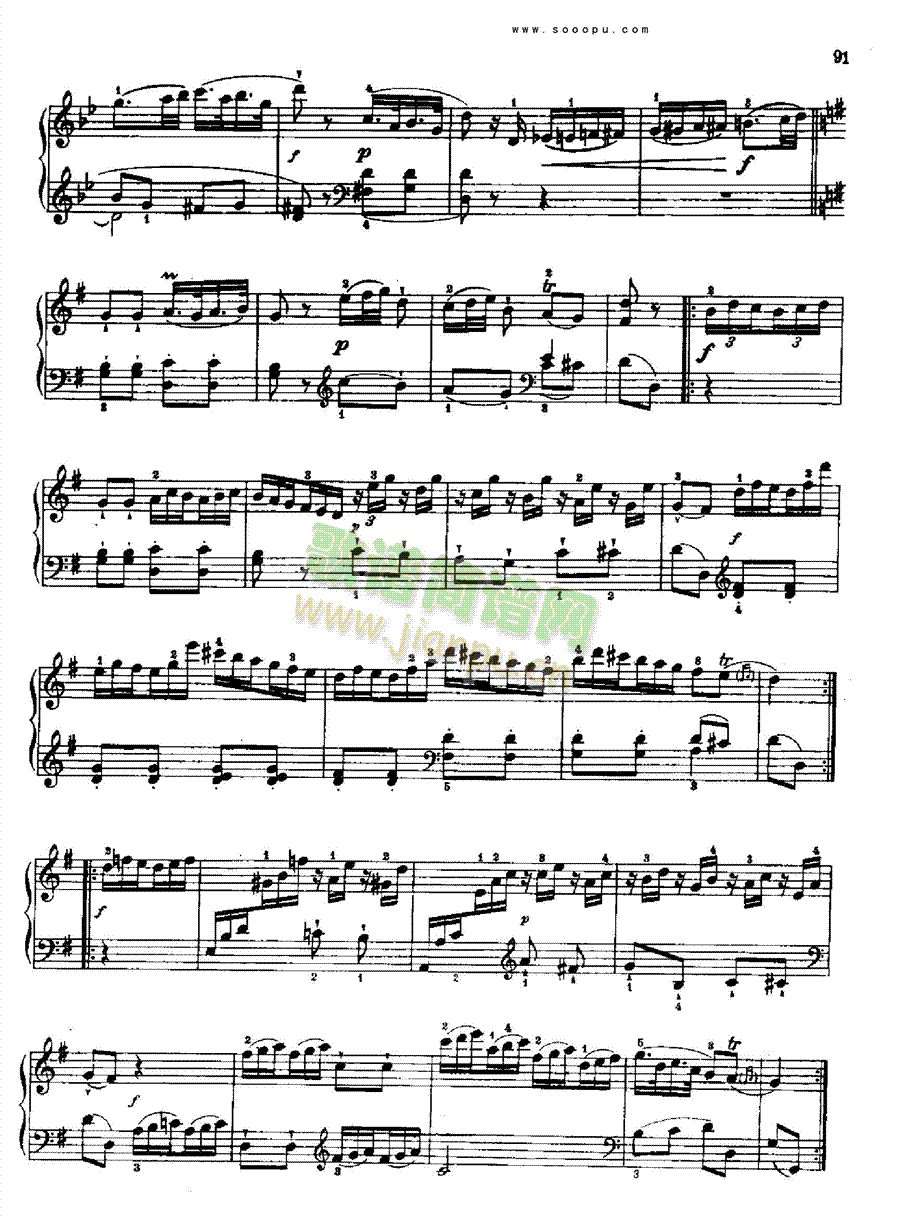 奏鸣曲十(献给奥恩布鲁格的姐妹们)1780年出版 键盘类 钢琴2