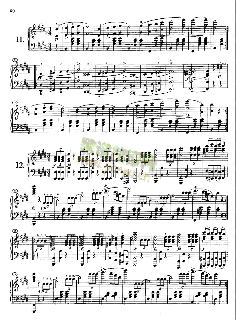 12首圆舞曲Opus18.D145 键盘类 钢琴7