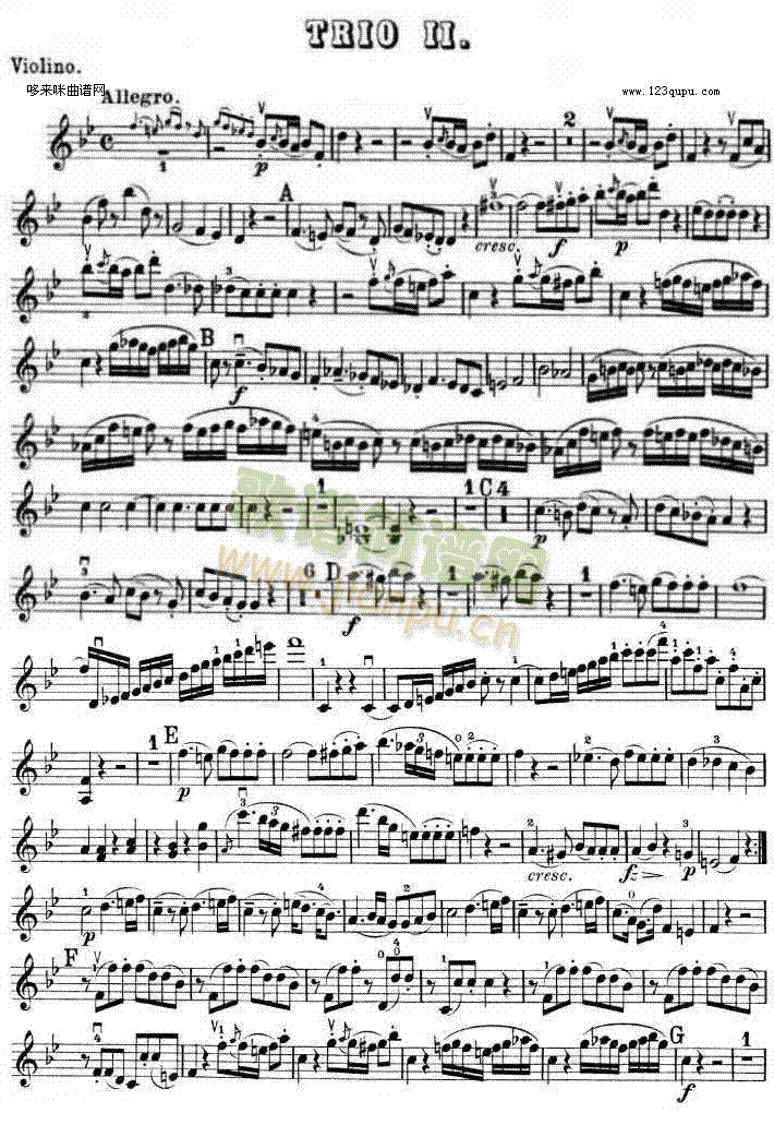 提琴三重奏 第二首 降B大调 K.502之Violin TRIO1