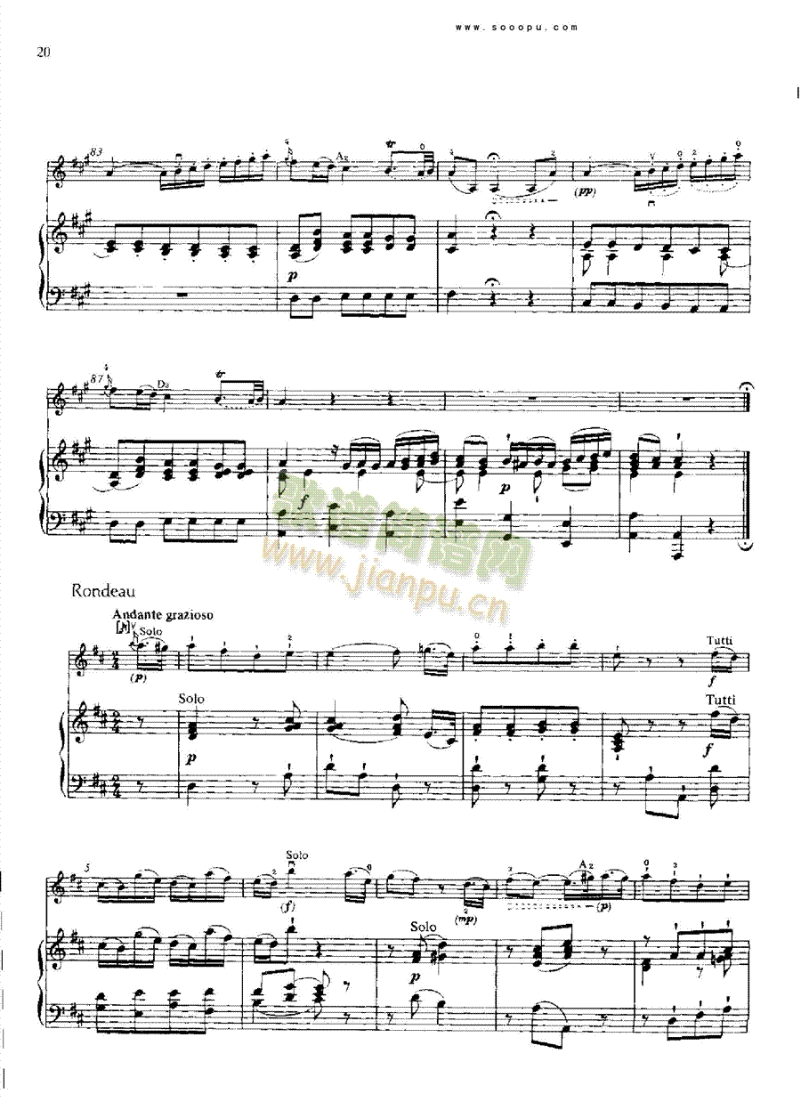 D大调第四小提琴协奏曲 KV218 键盘类 钢琴19