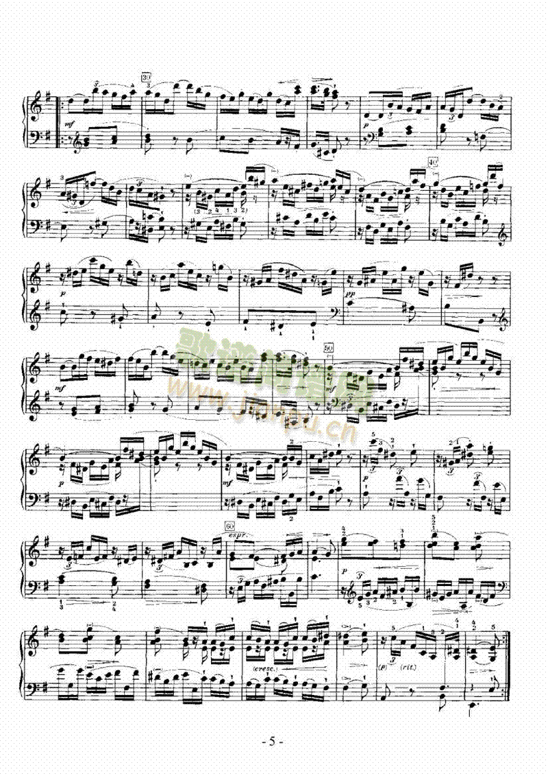 E大调奏鸣曲 键盘类 钢琴5