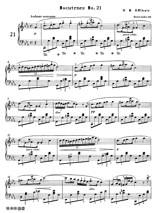 夜曲21号作品 c小调(遗作)-肖邦1