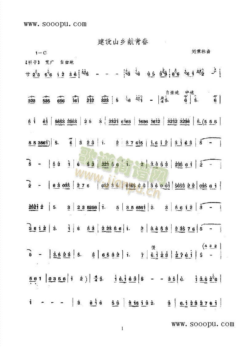 建设山乡献青春 民乐类 竹笛1