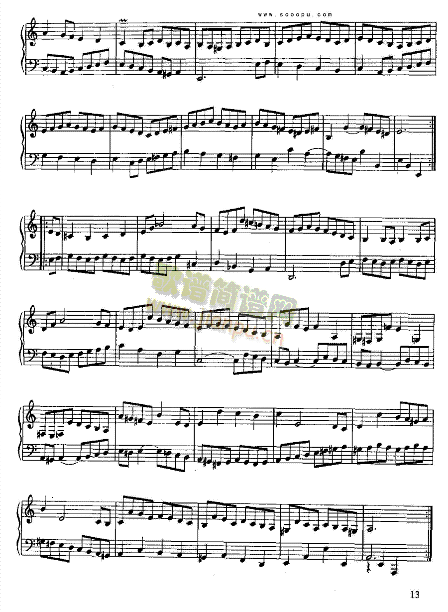 六首英国组曲 键盘类 钢琴12