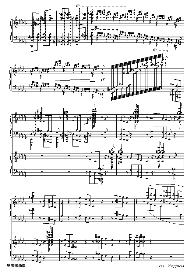 降b小调第一钢琴协奏曲(两架钢琴谱）-柴科夫斯基4