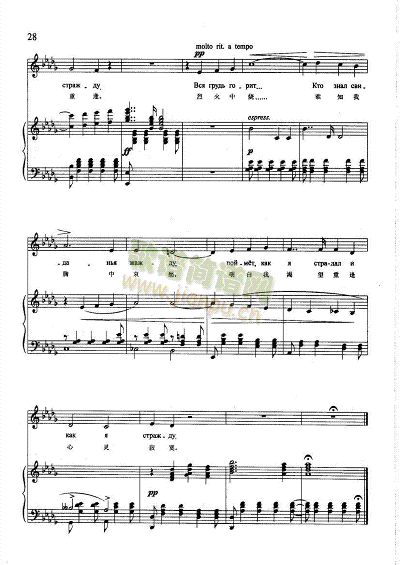 不，唯独他明白(钢伴) 歌曲类 钢琴伴奏谱2