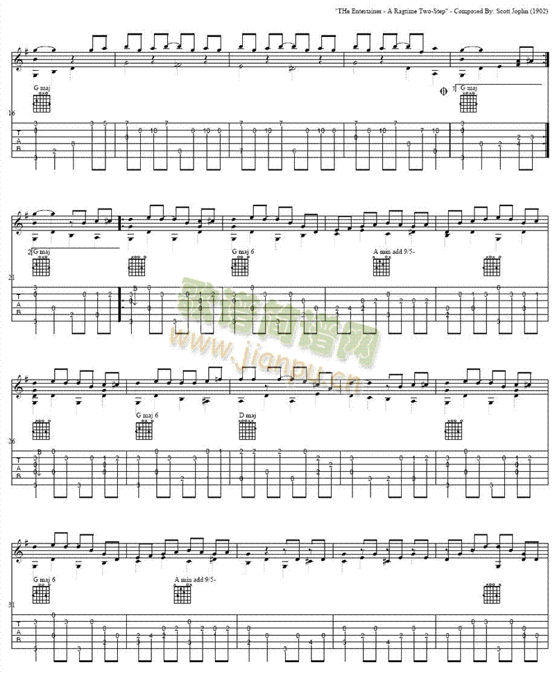 表演者-精心制作吉他谱( 六线谱)2