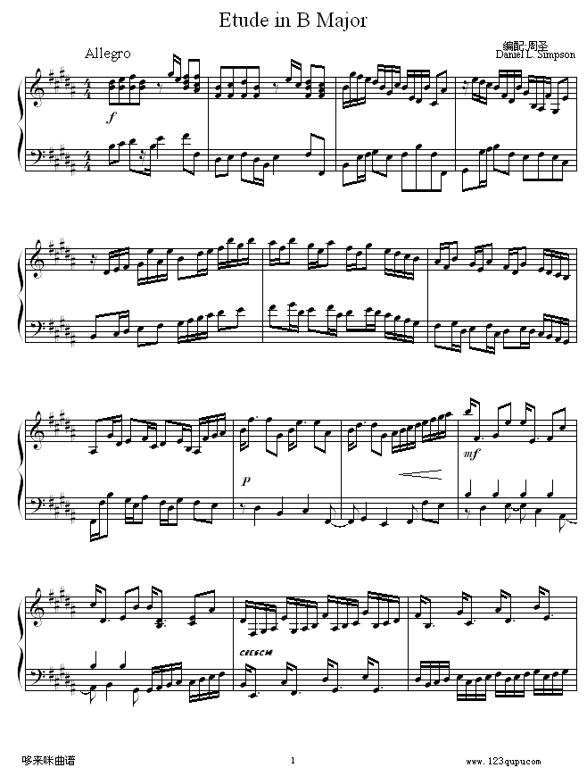 Etude in B Major -圣-Daniel L.Simpson1