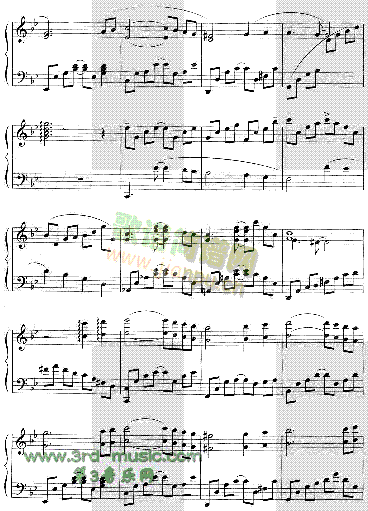 从开始到现在（韩剧《冬日恋歌》主题曲）[钢琴曲谱]5