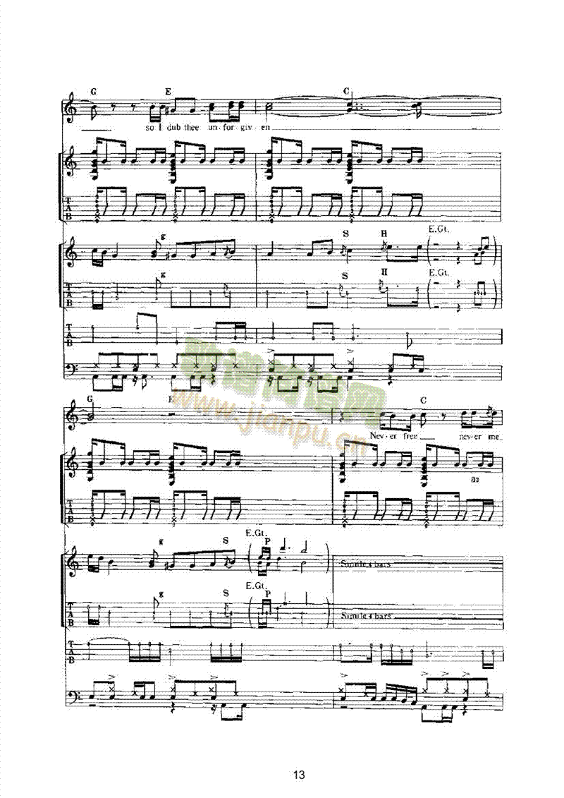 THE UNFORGIVEN 吉他类 流行13