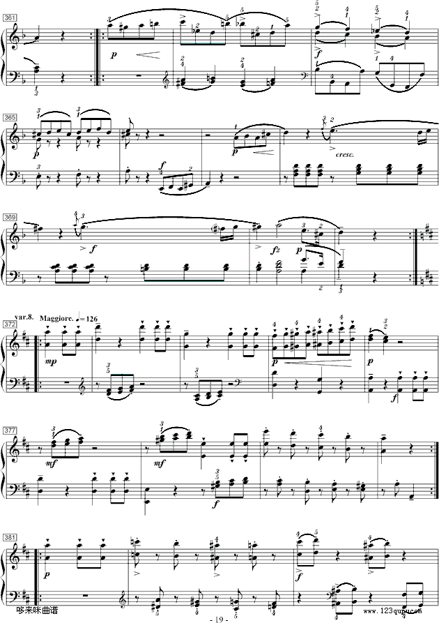 莫扎特D大调钢琴奏鸣曲K.284-莫扎特19