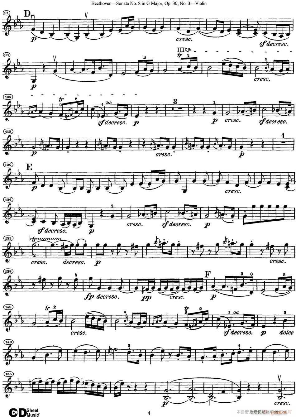 Violin Sonata No 8 in G Major Op 30 No 34