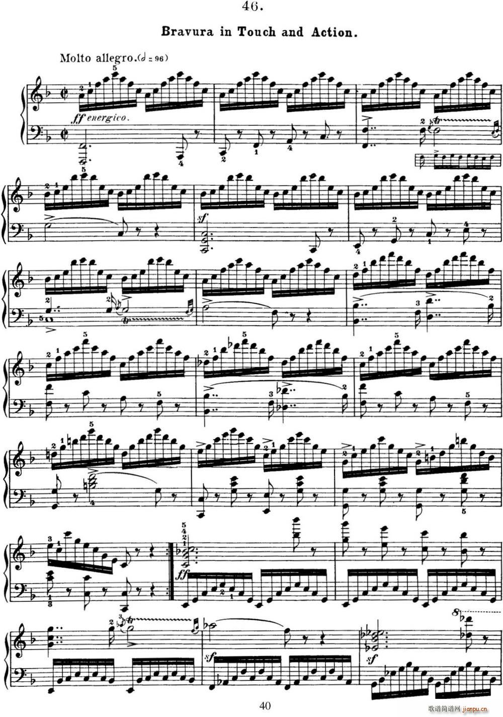 50首车尔尼Op 740钢琴手指灵巧技术练习曲(NO 46)1