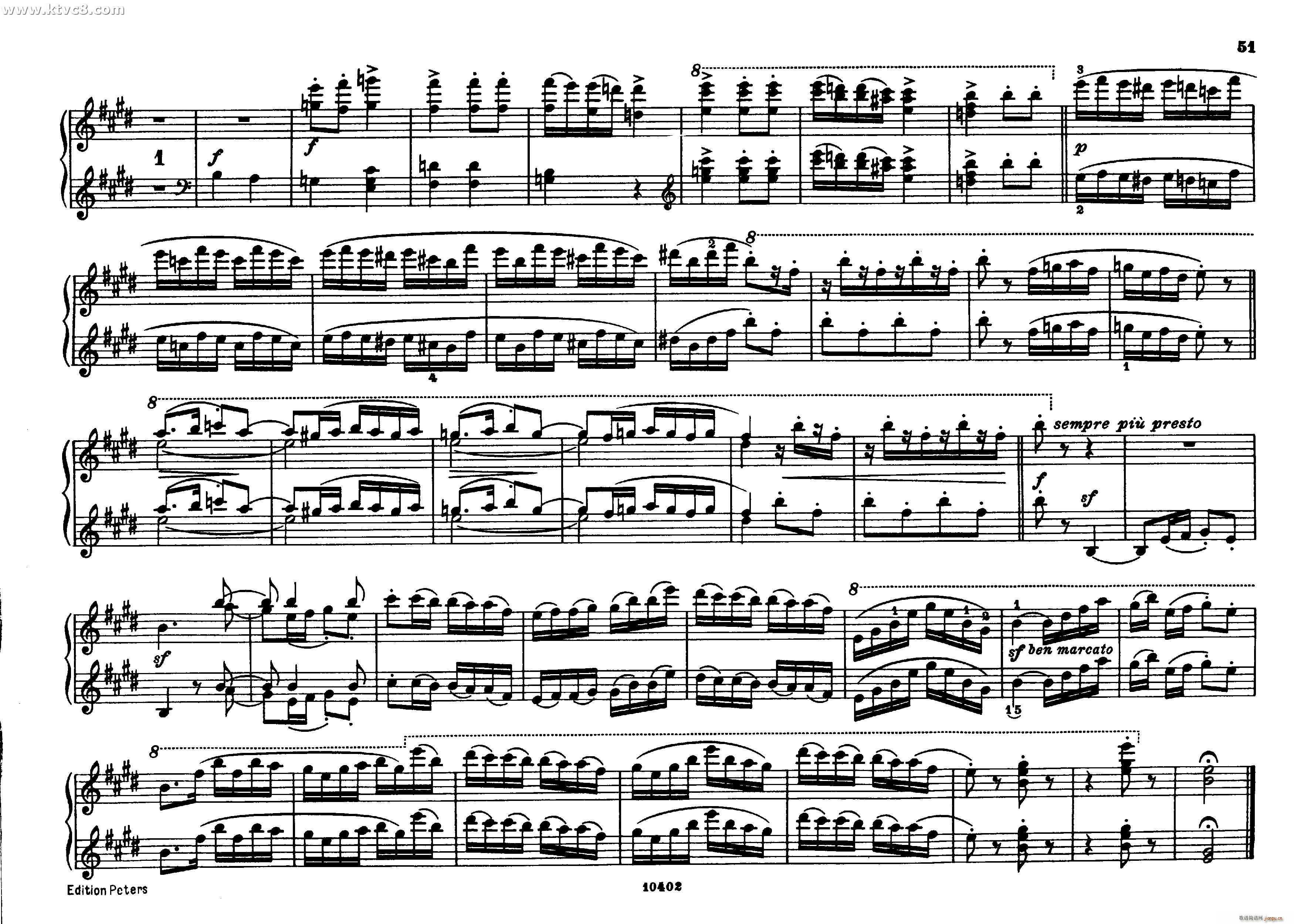 勃拉姆斯匈牙利舞曲 钢琴四手联弹50