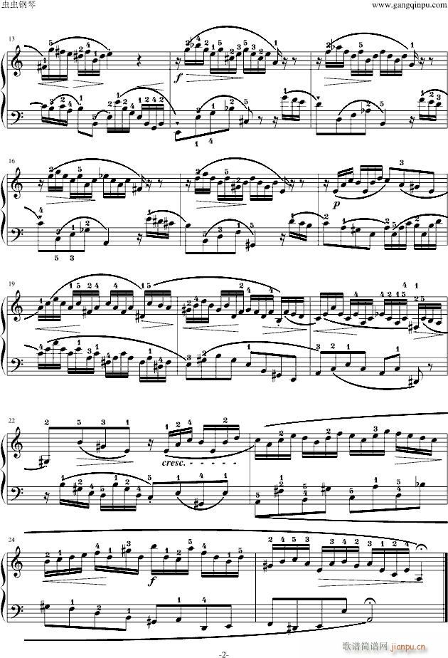 二部��意曲No.13-带指法_巴哈-Bach Johann Sebastian2