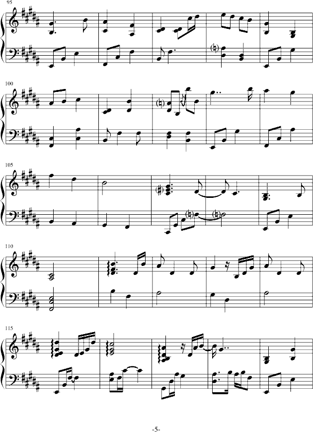 莫文蔚版《外面的世界》伴奏谱-钢琴谱(钢琴曲)-莫文蔚5