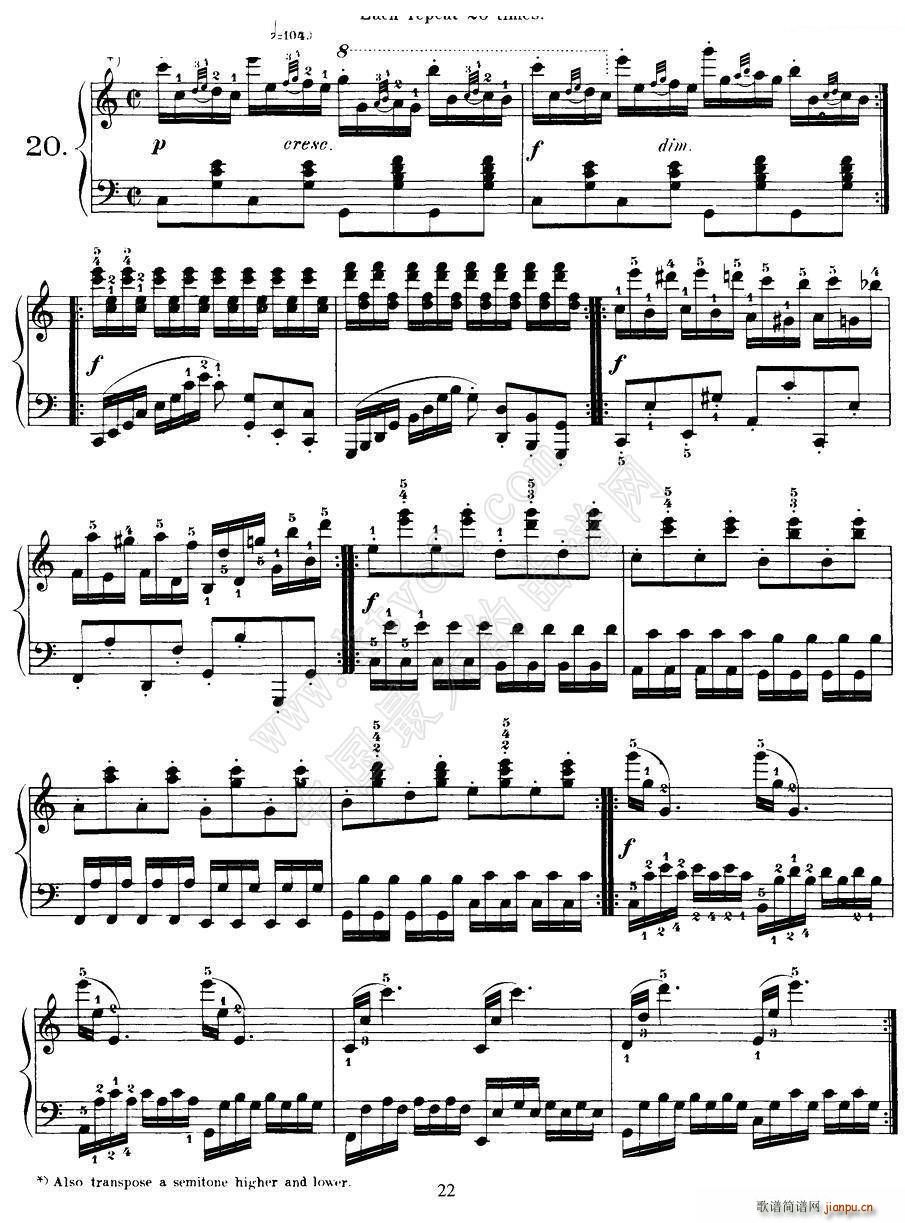 Czerny - 40 Daily Exerci Op 337（16―20）（40首日常训练曲）5